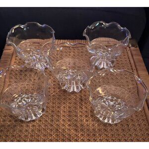 Set of 5 Studio Nova 'Citadel" - MIKASA Ruffled Edge Footed Dessert Bowls, 1970s